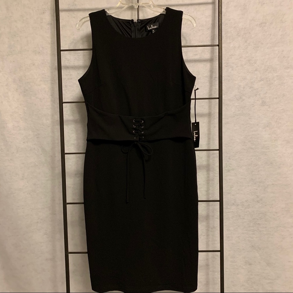 LULU'S Corset Waist Style Dress Black Women's Size XL New With Tags NWT